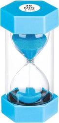 30 Minute Sand Timer, Unbreakable Hexagon Sand Clock, Plastic Sand Watch 30 Min, Reloj De Arena 30 Minutos, Colorful Hour Glass Sandglass for Classroom Games(Blue)