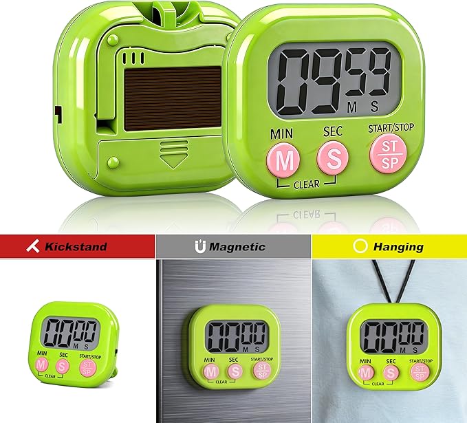 Antonki 4 Pack Digital Timer for Kids, Kitchen Timer for Cooking, Classroom, Study, Exercise with Countdown/Up Mode - Loud Alarm, Large Display - AAA Battery Operated (Not Included)
